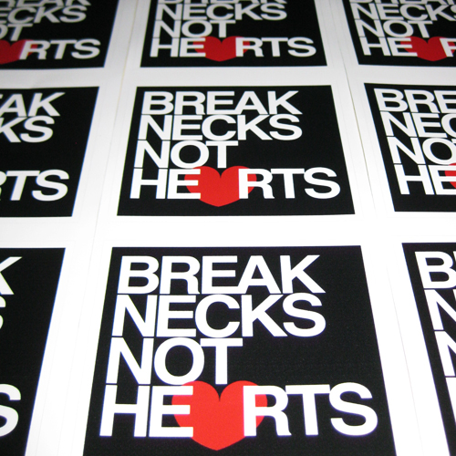 Break Necks Not Hearts Vinyl Sticker Decal by AiReal Apparel